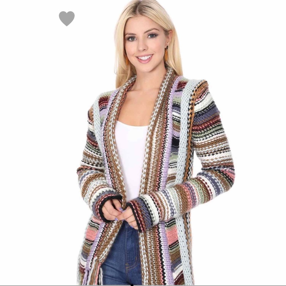 Laurel Multi Colored Long Cardigan - Picture 5 of 5